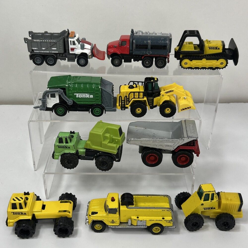 Tonka Construction Lot Tanker Snow Plow Bulldozer Garbage Dump Truck Loader